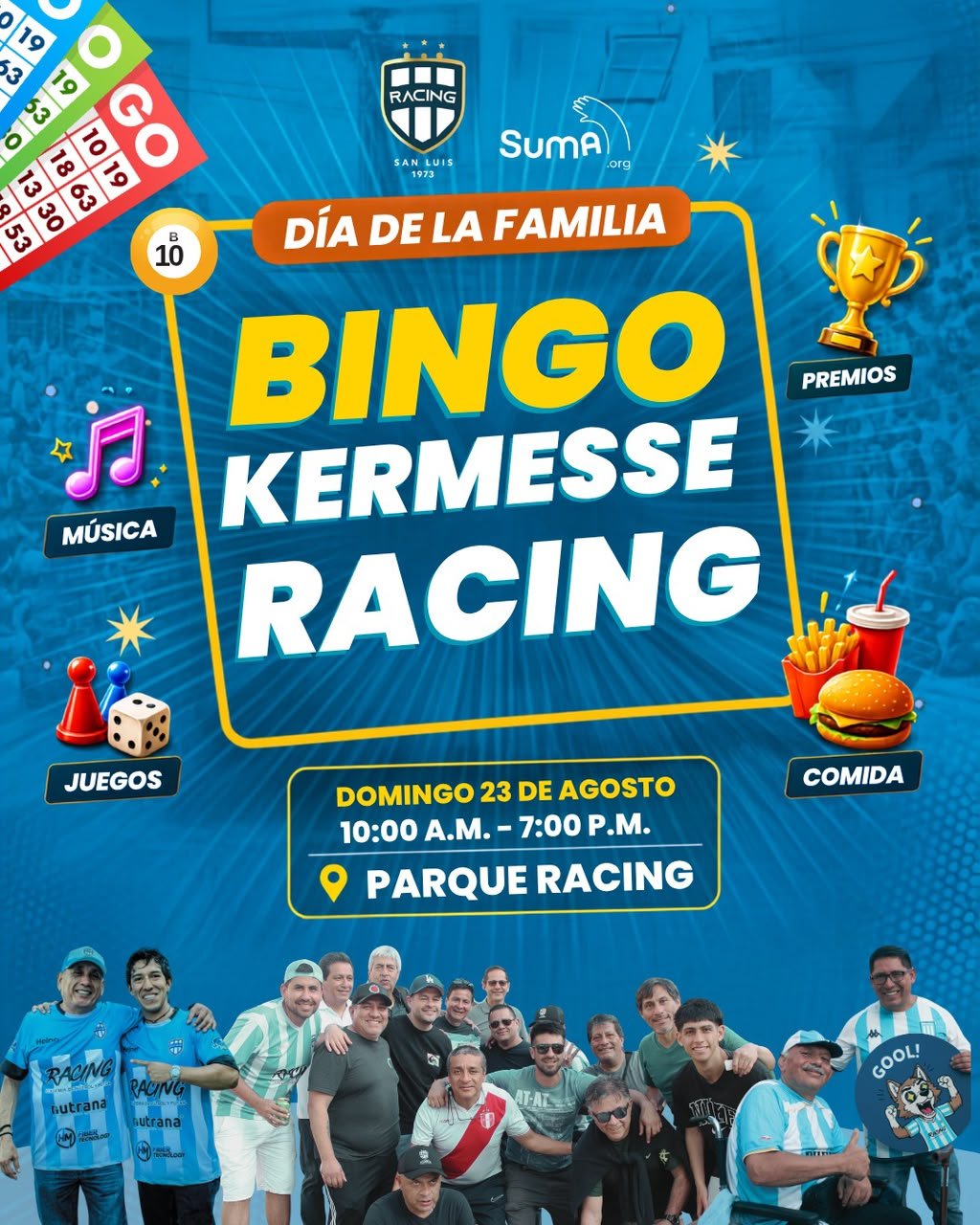 El domingo 23 la cancha es de la familia